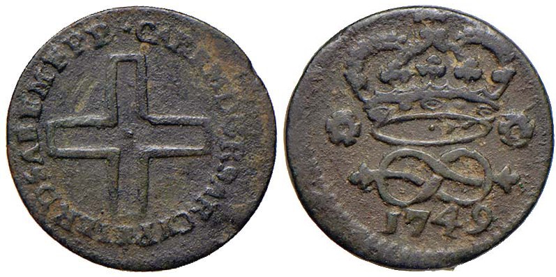 Carlo Emanuele III (1730-1773) 2 Denari 1749 - Nomisma 87 CU (g 1,65)
qBB