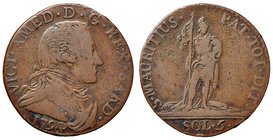 Vittorio Amedeo III (1773-1796) 5 Soldi 1794 - Nomisma 381 CU (g 5,01)
qBB