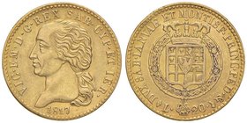 Vittorio Emanuele I (1814-1821) 20 Lire 1817 7 ribattuto su 6 - Nomisma 509 AU R Minimi depositi al R/
BB+/BB