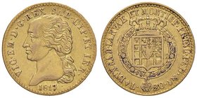 Vittorio Emanuele I (1814-1821) 20 Lire 1817 7 ribattuto su 6 - Nomisma 509 AU R Modesti depositi
BB