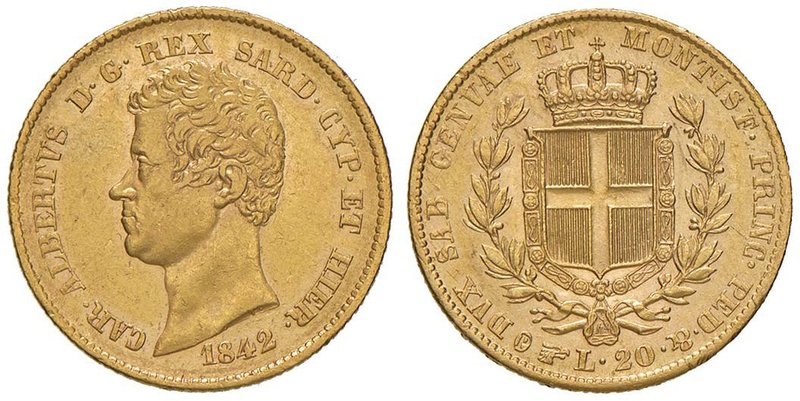 Carlo Alberto (1831-1849) 20 Lire 1842 T - Nomisma 656 AU R Dall’asta InAsta 47,...