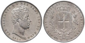Carlo Alberto (1831-1849) 5 Lire 1844 G - Nomisma 697 AG Minimo graffietto nel campo del D/ ma bei fondi
SPL