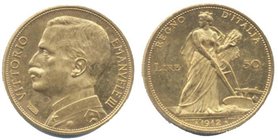 Vittorio Emanuele III (1900-1946) 50 Lire 1912 - Nomisma 1063 AU R Minimi graffietti da contatto
SPL+