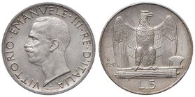 Vittorio Emanuele III (1900-1946) 5 Lire 1930* - Nomisma 1138 AG Minimi graffi
FDC