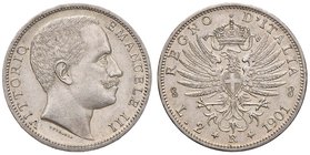Vittorio Emanuele III (1900-1946) 2 Lire 1901 - Nomisma 1151 AG RR Minimi graffietti al D/
qFDC/FDC