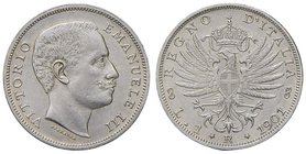 Vittorio Emanuele III (1900-1946) Lira 1901 - Nomisma 1193 AG Graffietti sulla guancia al D/
qFDC