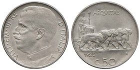 Vittorio Emanuele III (1900-1946) 50 Centesimi 1925 rigato - Nomisma 1242 NI
SPL+