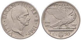 Vittorio Emanuele III (1900-1946) 50 Centesimi 1936 Prova - Nomisma P50 NI (g 5,96) RRR
FDC