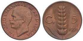 Vittorio Emanuele III (1900-1946) 5 Centesimi 1929 - Nomisma 1359 CU Rame rosso
FDC