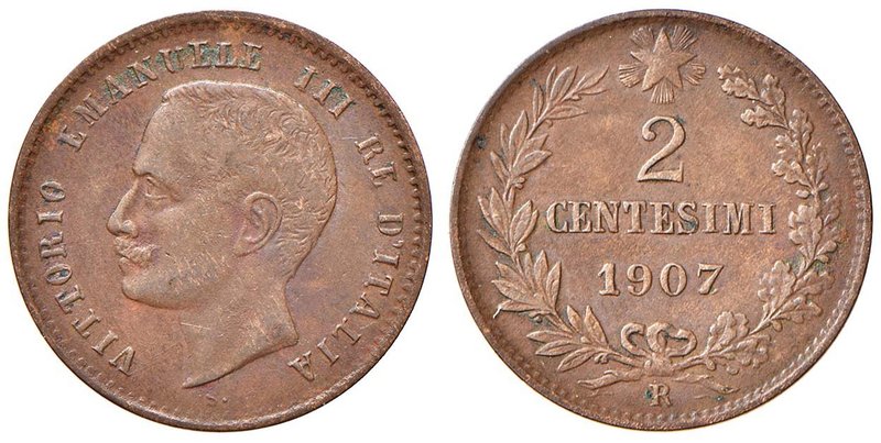 Vittorio Emanuele III (1900-1946) 2 Centesimi 1907 - Nomisma 1381; Pag. 929 CU R...