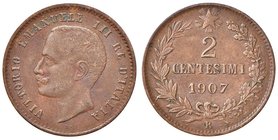 Vittorio Emanuele III (1900-1946) 2 Centesimi 1907 - Nomisma 1381; Pag. 929 CU RR Il 7 sembra ribattuto su 6
qSPL
