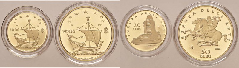 Repubblica italiana - 50 e 20 Euro 2006 Arti: Germania, Grecia - AU (g 16,13 + 6...
