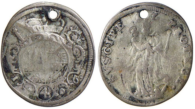 GERMANIA Würzburg - Johann Philipp (1699-1719) 4 Kreuzer 1706 - KM 244 AG (g 1,4...