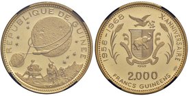 GUINEA 2.000 Francs 1969 - KM. 18 AU In slab RNGA PF65 ULTRA CAMEO “10th Anniversary of Independence. Lunar Landing” 104629180
FS
