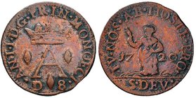MONACO Antoine I (1701-1731) Dardenna di 8 denari 1720 - CU (g 4,06) RR
BB
