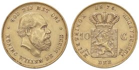 OLANDA Guglielmo III (1849-1890) 10 Gulden 1875 - KM 105 AU (g 6,74) Colpetto al bordo
SPL