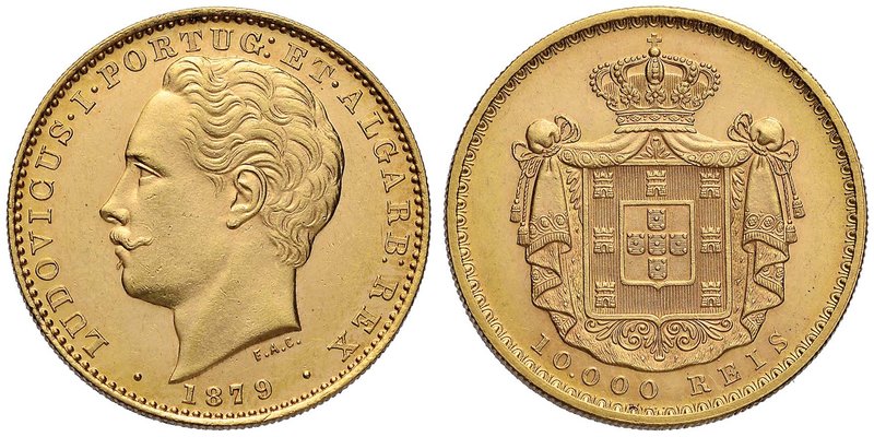 PORTOGALLO Luigi I (1861-1889) 10.000 Reis 1879 - Fr. 152 AU (g 17,70)
FDC