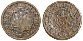 SPAGNA Felipe II (1586-1598) 4 Maravedis 1598 Segovia (resello) - AE (g 6,05)
BB+