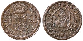 SPAGNA Felipe V (1700-1746) 2 Maravedis 1746 Segovia - Cal. 1998 AE (g 3,58)
SPL
