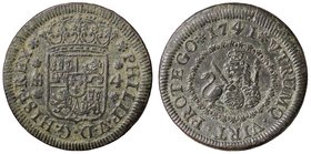 SPAGNA Felipe V (1700-1746) 4 Maravedis 1741 Segovia - Cal. 1990 AE (g 6,30)
qSPL