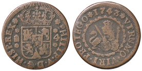 SPAGNA Felipe V (1700-1746) 4 Maravedis 1743 Segovia - Cal. 1994 AE (g 5,60)
qBB