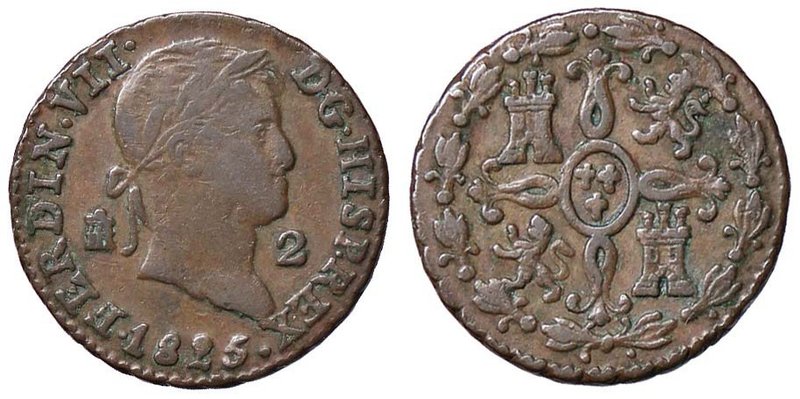 SPAGNA Fernando VII (1815-1833) 2 Maravedis 1825 Segovia - CU g (2,26)
BB
