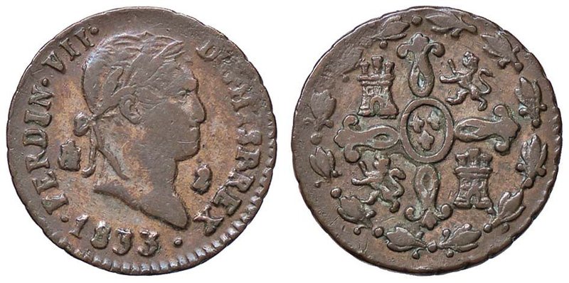 SPAGNA Fernando VII (1815-1833) 2 Maravedis 1833 Segovia - CU g (2,47)
BB