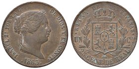 SPAGNA Isabella II (1833-1868) 25 Centimos 1863 - Cal. 598 CU (g 9,11)
BB+
