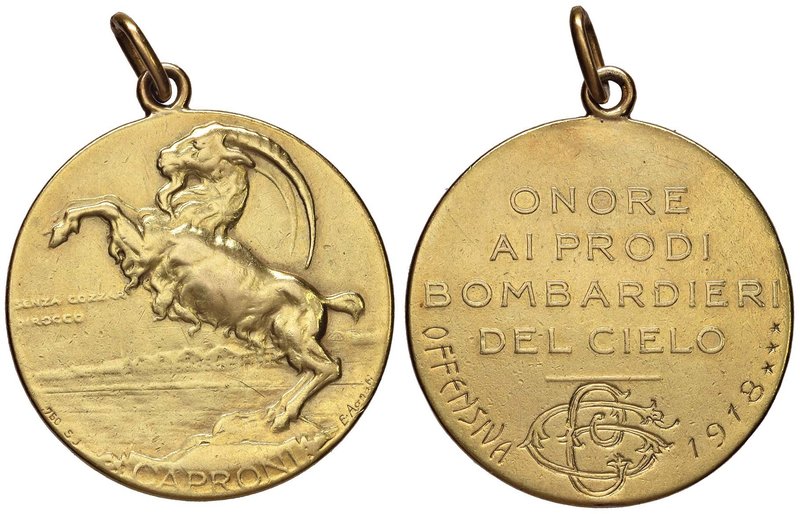 MEDAGLIE DELLA PRIMA GUERRA MONDIALE Officine Caproni - Medaglia 1918 Onore ai p...