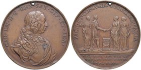 Anno 1750 - Nozze di Vittorio Amedeo III con Maria Antonia di Borbone figlia di Filippo V Bronzo - 51,4 mm - 57,46 gr. - R Opus: Lorenzo Lavy - Wurzba...