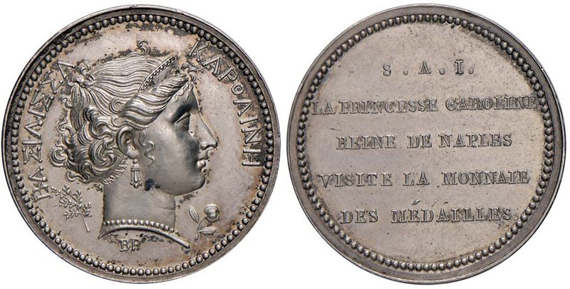 Anno 1808 - In onore di Carolina Murat - Visita alla zecca di Parigi Argento - 2...