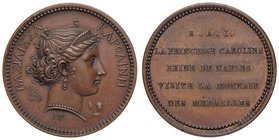 Anno 1808 - In onore di Carolina Murat - Visita alla zecca di Parigi Bronzo - 22,8 mm - 5,34 gr. - R - Opus: Nicolas Gui Antoine Brenet - D’Auria n. 8...
