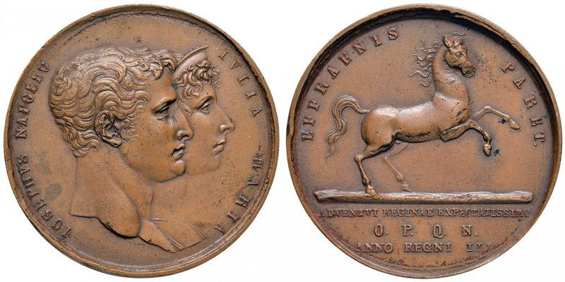 Anno 1808 - Per l’arrivo a Napoli della regina Giulia Maria Bronzo - 41,7 mm - 2...