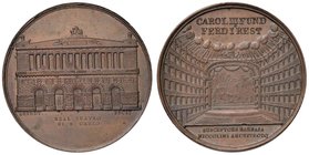 Anno 1817 - Per la ricostruzione del teatro San Carlo dopo l’incendio Bronzo - 36,9 mm - 27,55 gr. - C - Opus: Henri Francois Brandt - D’Auria n. 132 ...