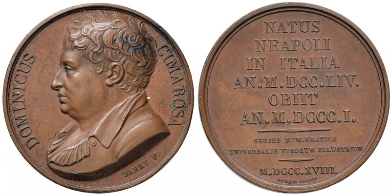Anno 1818 - Commemorativa Domenico Cimarosa - Serie Uomini Illustri Bronzo - 41,...