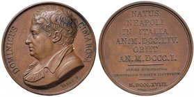 Anno 1818 - Commemorativa Domenico Cimarosa - Serie Uomini Illustri Bronzo - 41,2 mm - 38,67 gr. - R - Opus: Jean-Jacques Barre - Al dritto: DOMINICUS...
