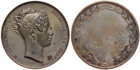Anno 1828 - Per dono della Principessa Maria Carolina di Borbone, Duchessa di Berry Bronzo argentato - 50,5 mm - 54,83 gr. - R2 - Opus: Joseph Eugène ...