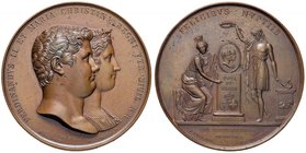 Anno 1832 - Nozze di Ferdinando II con Maria Cristina di Savoia. Bronzo - 63,6 mm - 162,63 gr. - C (R) - Opus: Michele Laudicina - D’Auria n. 179 - Ri...