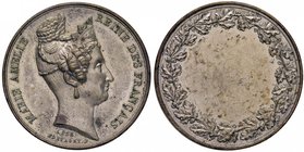 Anno 1833 - Medaglia premio - Maria Amalia di Borbone Napoli Bronzo argentato - 41,3 mm - 39,57 gr. - R2 - Opus: Jean Pierre de Montagny - Coniata a P...
