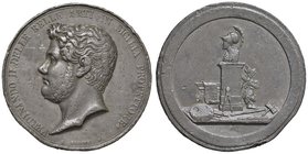 Anno 1841 - Per premiazione dell’esposizione di belle arti in Sicilia (piombo prova) Piombo prova - 36,45 mm - 38,42 gr. - R4 - Opus: Giuseppe Barone ...