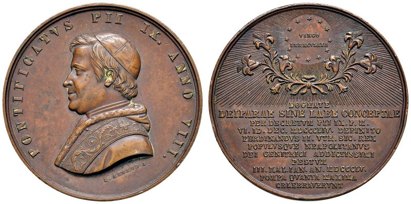 Anno 1855 - Festa a Napoli per il dogma dell’Immacolata Bronzo - 36,5 mm - 28,77...