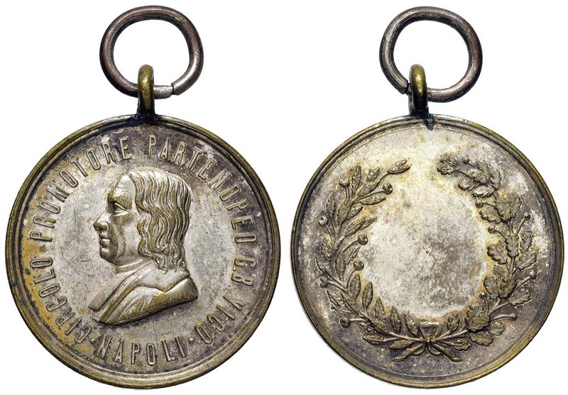 Anno 1875 - Per il Circolo promotore Partenopeo G.B. Vico - Napoli Bronzo argent...