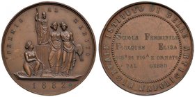 Anno 1882 - Reale Istituto di Belle Arti in Napoli - Premio al merito (Scuola femminile Foulques Elisa Dis.o di fig.a e ornato dal gesso) Bronzo - 44,...