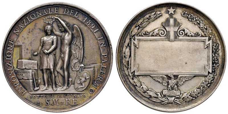 Anno 1891 - Esposizione Nazionale di Palermo Bronzo argentato - 40,5 mm - 25,77 ...