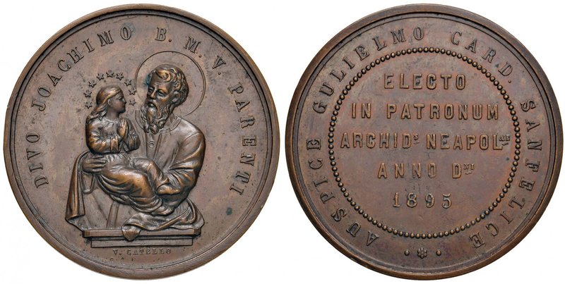 Anno 1895 - Cardinale Guglielmo Sanfelice d’Acquavella Napoli Bronzo - 48,6 mm -...