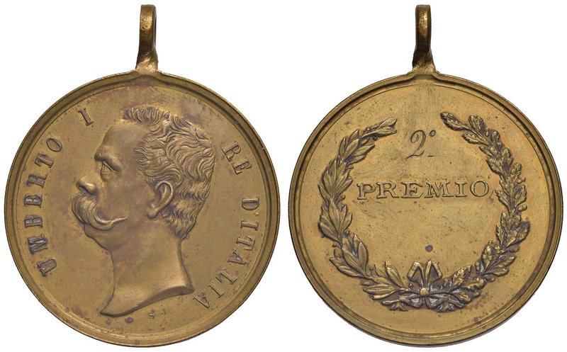 Anno 1900 - Umberto I a Napoli per il colera Bronzo dorato - 32 mm - 13,63 g - R...