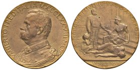 Anno 1900 - A ricordo del regno e della visita del sovrano Umberto I a Napoli per il colera Bronzo dorato - 40,2 mm - 32,19 g - R - Opus: Lancelot Cro...