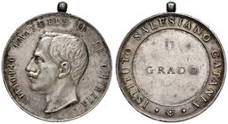 Anno 1906 - Medaglia premio - Vittorio Emanuele III - Istituto Salesiano Catania Argento portativa - 3,52 mm - 18,27 g - R2 - Opus: Luigi Giorgi (?) -...