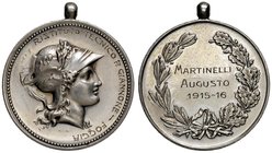 Anno 1915 - Medaglia Premio R. Istituto Tecnico P. Giannone - Foggia (Martinelli Augusto 1915-1916) Argento portativa - 27,9 mm - 9,48 g - R3 - Coniat...