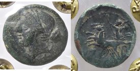 GRECHE - BRUTTIUM - Brettii - Emioncia ridotta - Busto diademato della Nike a s. /R Zeus su biga a s., sotto un grappolo d'uva Mont. 3167; S. Ans. 112...